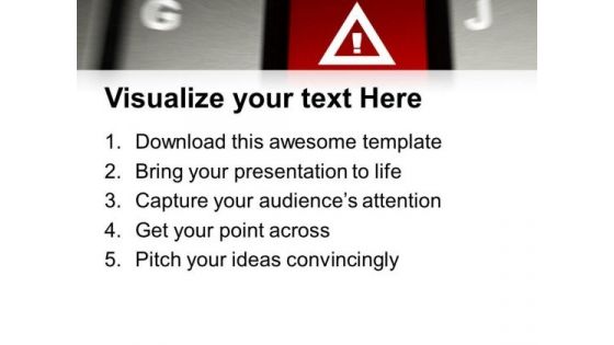 Attention Key On Computer Keyboard Security PowerPoint Templates And PowerPoint Themes 1112