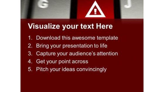 Attention Key On Computer Keyboard Security PowerPoint Templates And PowerPoint Themes 1112