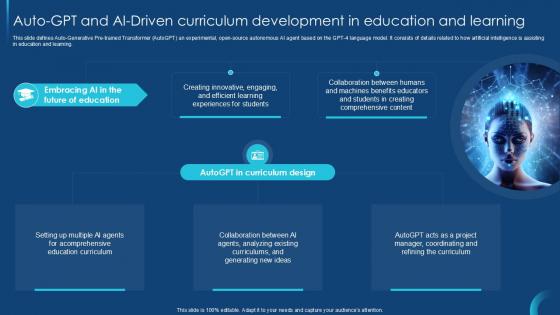 Auto GPT And AI Driven Curriculum Self Guided GPT 4 PPT Slide CHATGPT SS V