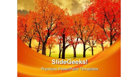 Autumn Forest Nature PowerPoint Template 1010