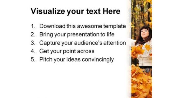 Autumn Girl Nature PowerPoint Template 1010
