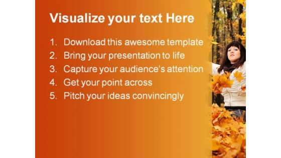 Autumn Girl Nature PowerPoint Template 1010