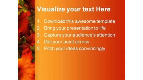 Autumn Leaves01 Nature PowerPoint Template 1010