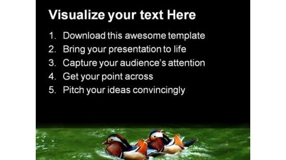 Awesome Colored Ducks Animals PowerPoint Templates And PowerPoint Backgrounds 0211