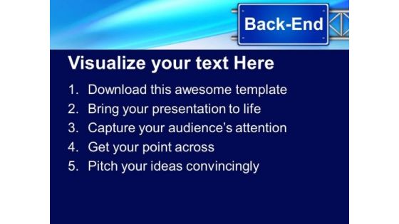 Back End Signpost Metaphor PowerPoint Templates And PowerPoint Themes 0412