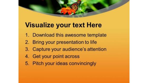 Background With Flower And Butterfly Happiness PowerPoint Templates Ppt Backgrounds For Slides 0413
