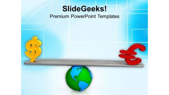 Balance Between Dollar And Pound PowerPoint Template 1113