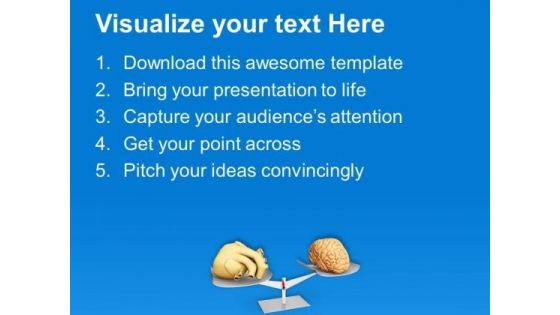Balance Between Heart And Brain PowerPoint Templates Ppt Backgrounds For Slides 0713