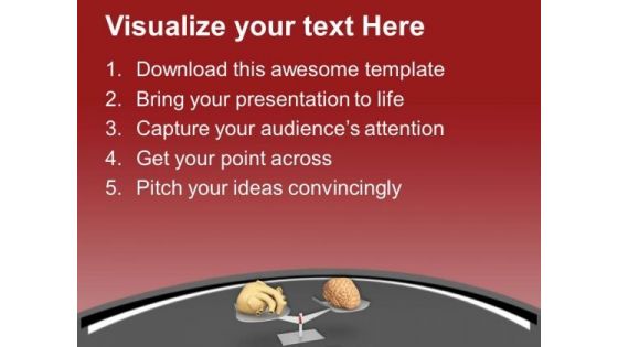 Balance For Heart And Brain Is Difficult PowerPoint Templates Ppt Backgrounds For Slides 0713