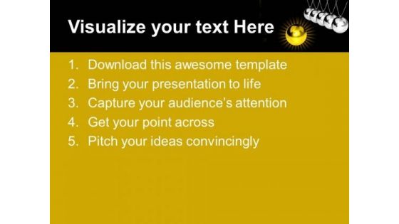 Balancing Balls Gold Leadership PowerPoint Templates And PowerPoint Themes 0812