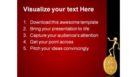 Balancing Gold Dollar Money PowerPoint Themes And PowerPoint Slides 0511