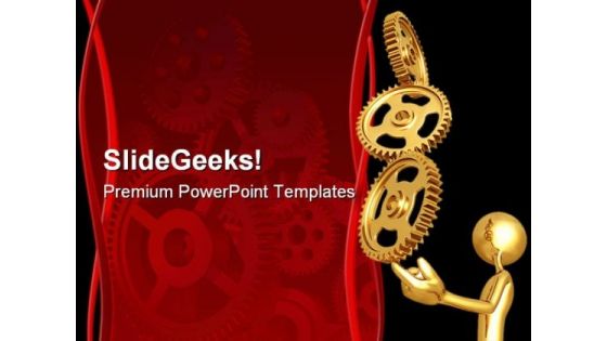 Balancing Golden Gears Business PowerPoint Templates And PowerPoint Backgrounds 0511