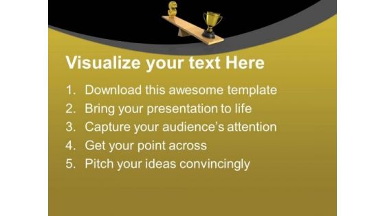 Balancing Trophy And Dollar Money PowerPoint Templates Ppt Backgrounds For Slides 0313