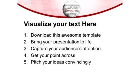 Ball With Inscription Creative Red Background PowerPoint Templates Ppt Backgrounds For Slides 0513