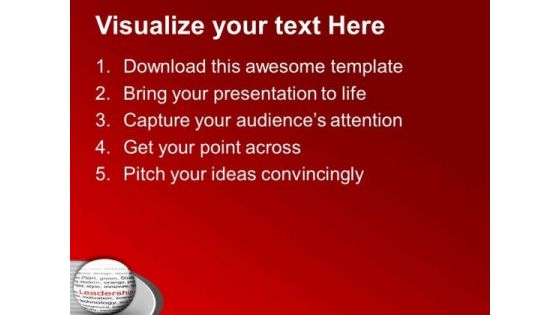 Ball With Inscription Leadership PowerPoint Templates Ppt Backgrounds For Slides 0613