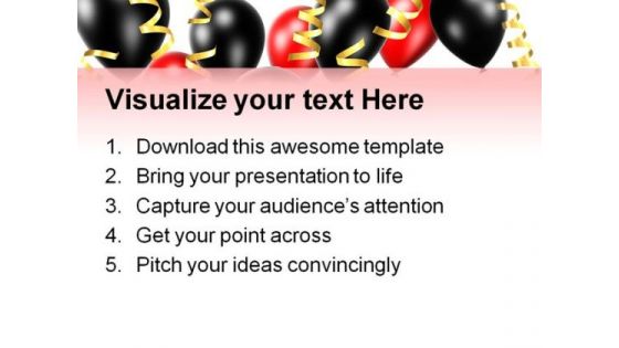 Balloons And Ribbons Festival PowerPoint Themes And PowerPoint Slides 0511