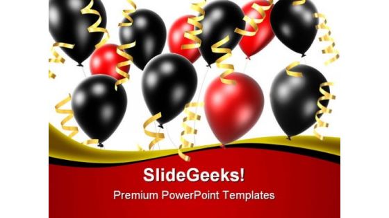 Balloons And Ribbons Festival PowerPoint Themes And PowerPoint Slides 0511