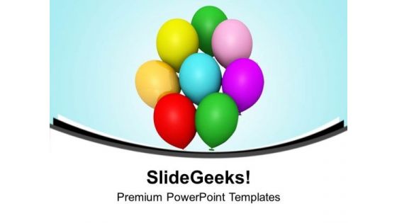 Balloons Streamers Celebration PowerPoint Templates Ppt Backgrounds For Slides 0113