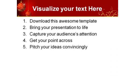 Balls Abstract Christmas PowerPoint Template 0610