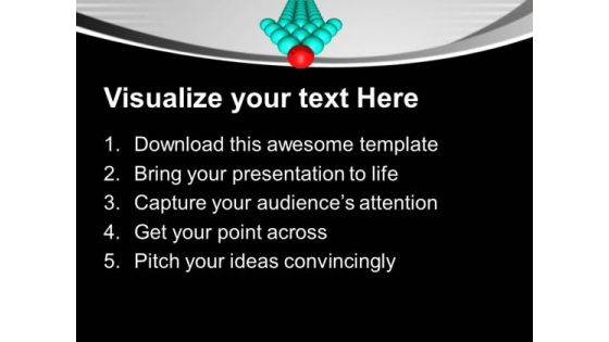 Balls Forming Arrow With Red Leader PowerPoint Templates Ppt Backgrounds For Slides 0313