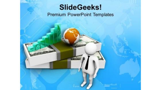 Bar Graph For Global Money Growth PowerPoint Templates Ppt Backgrounds For Slides 0713