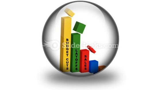 Bar Graph Slashed PowerPoint Icon C