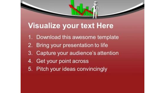 Bar Graph With Fluctuating Arrow PowerPoint Templates Ppt Backgrounds For Slides 0713
