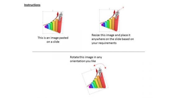 Bar Graph With Growth Arrow And 3d Man