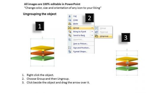 Basic Marketing Concepts 3 Staged Vertical Process Diagram Strategic Planning Template