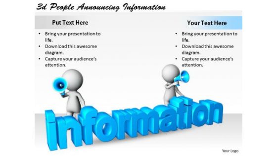 Basic Marketing Concepts 3d People Announcing Information Business
