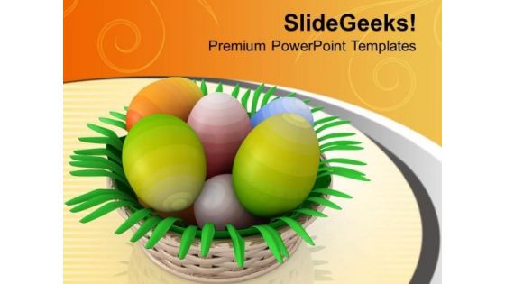 Basket Full With Surprise Eggs PowerPoint Templates Ppt Backgrounds For Slides 0813