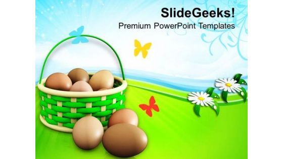 Basket The Appearance Of Birds Nest Festival PowerPoint Templates Ppt Backgrounds For Slides 0313