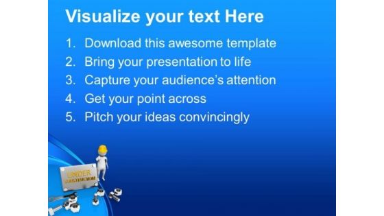 Be Aware At Under Construction Site PowerPoint Templates Ppt Backgrounds For Slides 0813