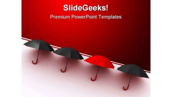 Be Different Umbrellas Shapes PowerPoint Themes And PowerPoint Slides 0411