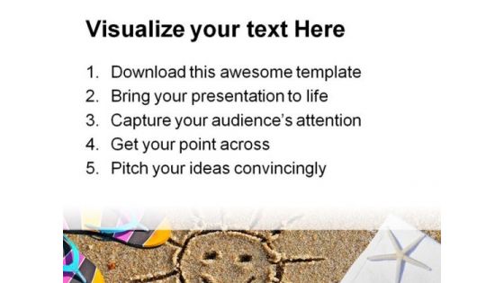 Beach Scene And Sun Holidays PowerPoint Themes And PowerPoint Slides 0511