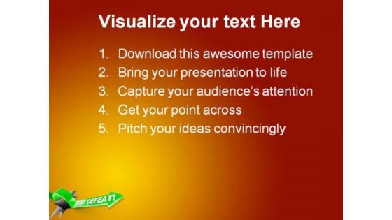 Beat Defeat Arrow Success PowerPoint Templates And PowerPoint Backgrounds 0811