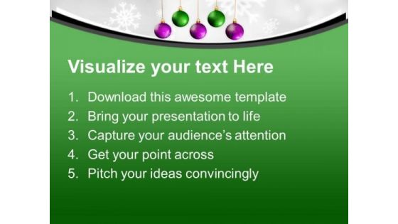 Beautiful Christmas Balls Hanging Design PowerPoint Templates Ppt Backgrounds For Slides 0113