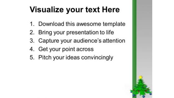 Beautiful Christmas Tree With Balls PowerPoint Templates Ppt Backgrounds For Slides 1212