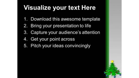 Beautiful Christmas Tree With Balls PowerPoint Templates Ppt Backgrounds For Slides 1212