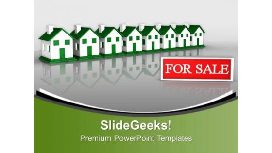 Beautiful Houses In Row For Sale Business PowerPoint Templates Ppt Backgrounds For Slides 0213