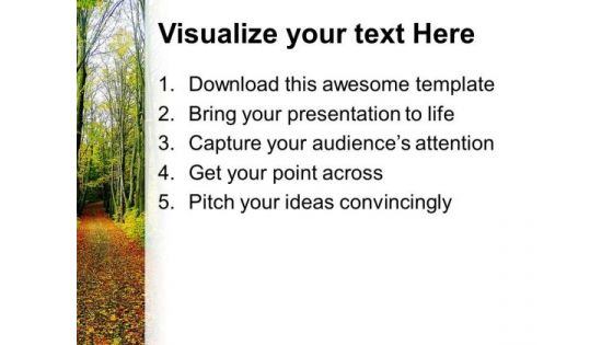 Beautiful Jungle View With Narrow Path PowerPoint Templates Ppt Backgrounds For Slides 0613