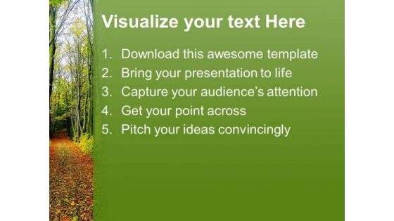 Beautiful Jungle View With Narrow Path PowerPoint Templates Ppt Backgrounds For Slides 0613