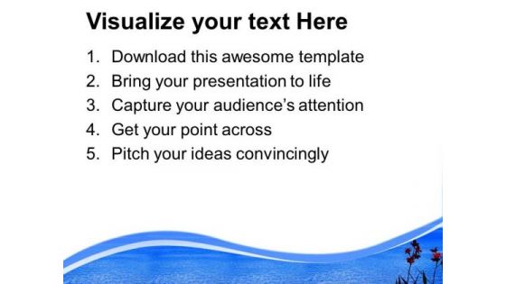 Beautiful Sea View With Sky PowerPoint Templates Ppt Backgrounds For Slides 0613