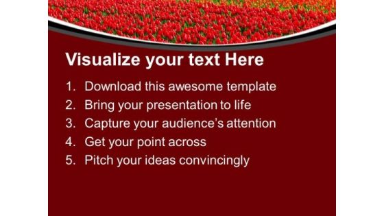 Beautiful Tulips Garden Decoration PowerPoint Templates Ppt Backgrounds For Slides 0313