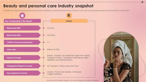 Beauty And Personal Care Industry Snapshot Makeup And Skincare Market IR SS V