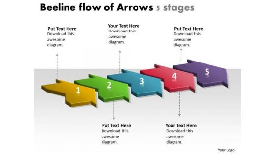 Beeline Flow Of Arrows 5 Stages Chart Slides Free PowerPoint
