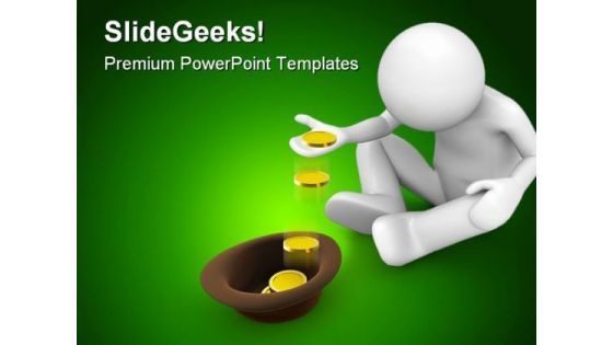 Beggar Poverty Metaphor PowerPoint Background And Template 1210