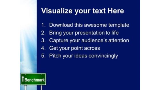 Benchmark Signpost Metaphor PowerPoint Templates And PowerPoint Themes 0312