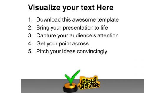 Best Choice With Check Mark Award PowerPoint Templates And PowerPoint Themes 1012