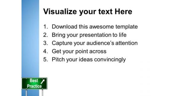 Best Practice Signpost Metaphor PowerPoint Templates And PowerPoint Themes 0312